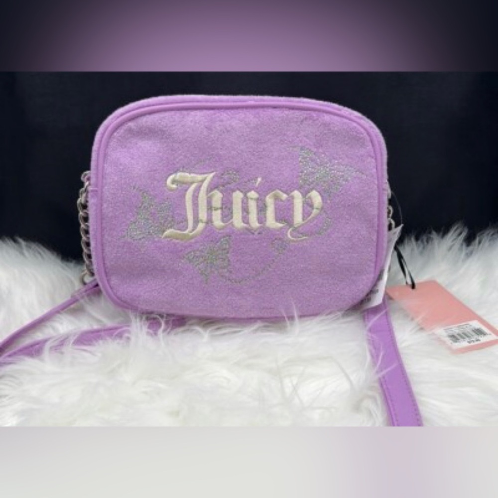 Juicy Couture Wingin It Lavender Crossbody Camera Bag Butterfly Design
